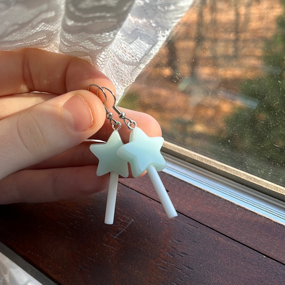 Blue lollipop earrings